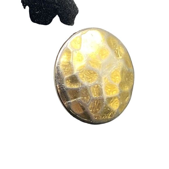 Sterling silver 925 hammered disc ring gold clad size 5 - Picture 6 of 8